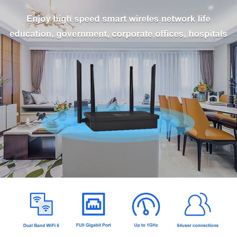 KuWFi AC1200 Wifi Router High Performance 1200Mbps Dual Band 2.4G&5GHz Smart Home Wireless Router 4 Antennas for Network