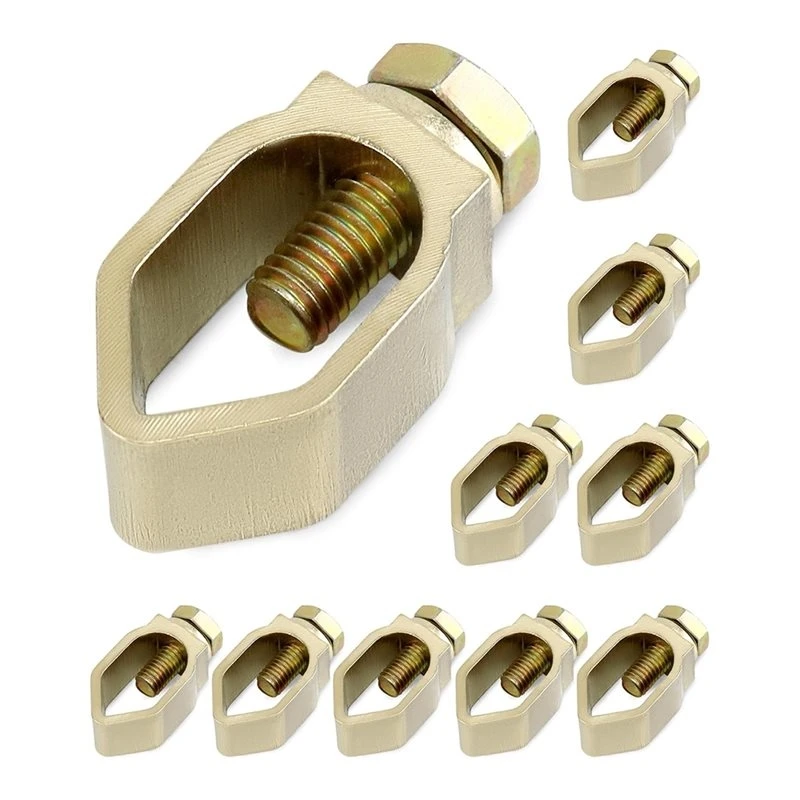YANA50I 10Pcs 5/8-Inch Brass Ground Rod Clamps