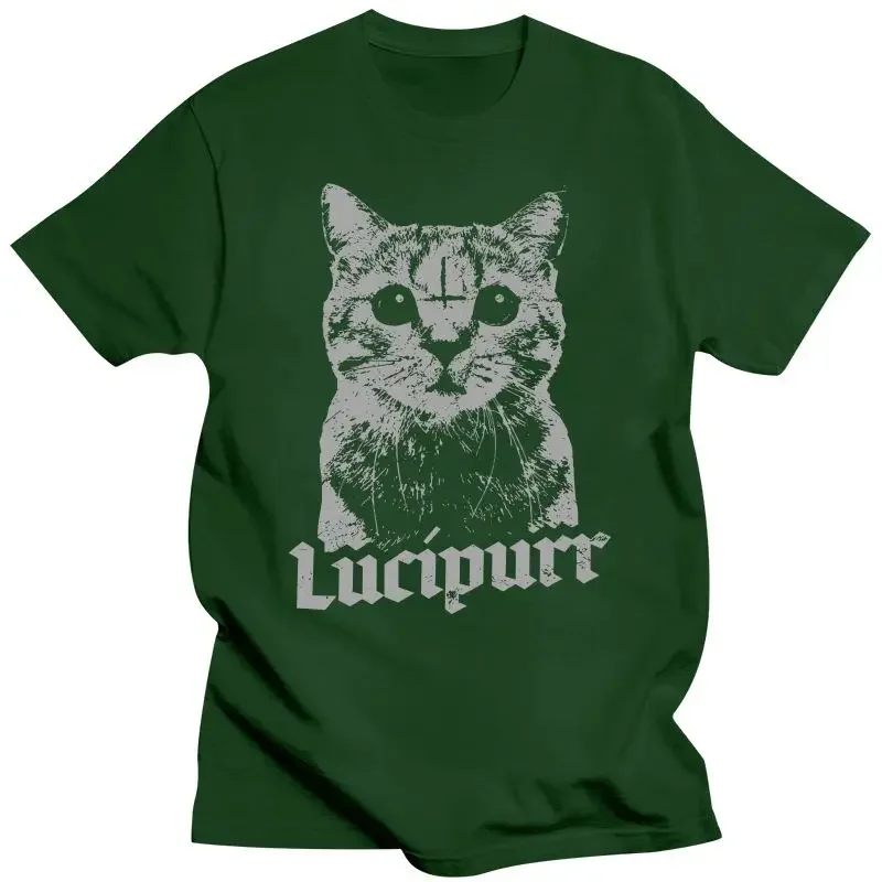 Lucifer Occult Satanic Cat Lucipurr Antichrist Baphomet 666 T-Shirt Mens Clothing  graphic t shirts  oversized t shirt  harajuku