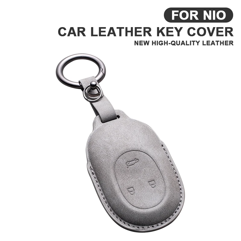 

Leather Car Key Case For NIO Wei Lai ES6 ES7 ES8 ET5 ET7 ET9 EC6 EC7 ET5T EP9 Smart Remote Fob Shell Case Keychain Accessories