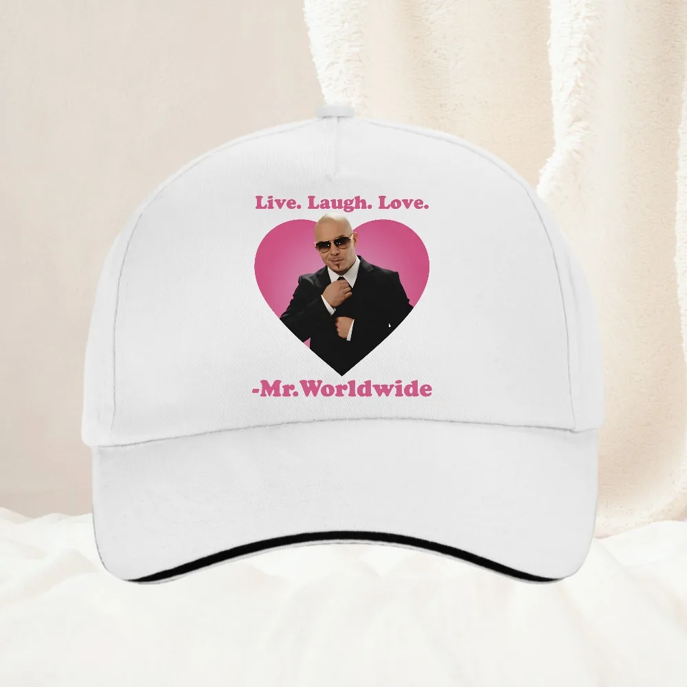 Live Laugh Love Mr. Worldwide Pitbull Graphic Baseball Cap man Women's Hip Hop Retro Fashion hat Golf Snapback hat
