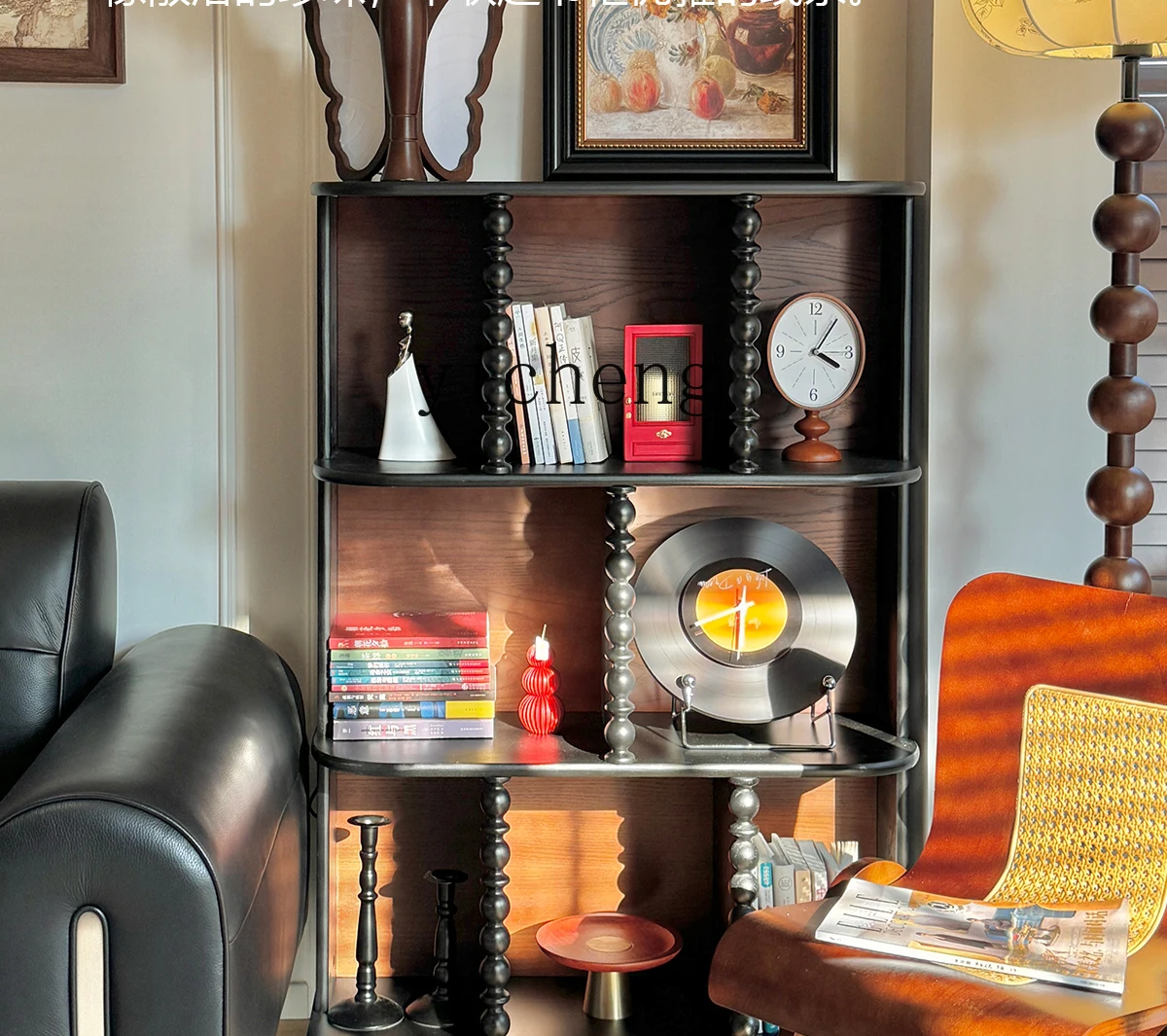 

HXL Furniture Bookcase Solid Wood Bookshelf Floor-standing Low Combination Side Cabinet