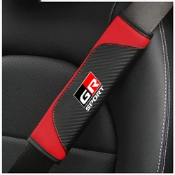 2Pcs Leather Car Safety Belt Shoulder Protector Cover Pad For Toyota GR Sport CHR Yaris Hilux Rav4 Supra Auto Interior Accessory