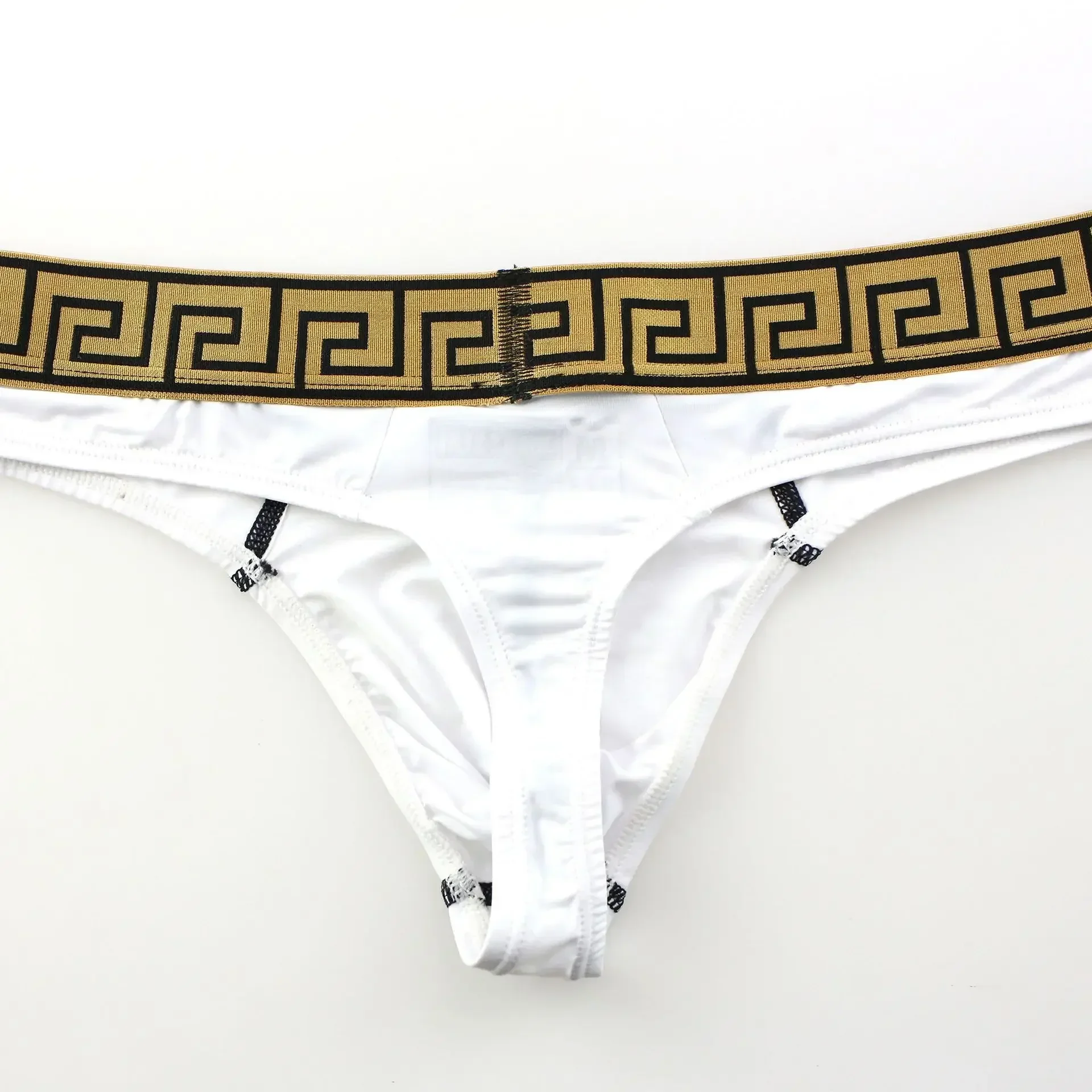 بيكيني مثير للرجال مرن عصري ناعم من الحرير الجليدي ملمس رائع سريع الجفاف على شكل حرف T من الخلف ثونغ مثلي الجنس مثير منخفضة الارتفاع القضيب الانتفاخ g-string