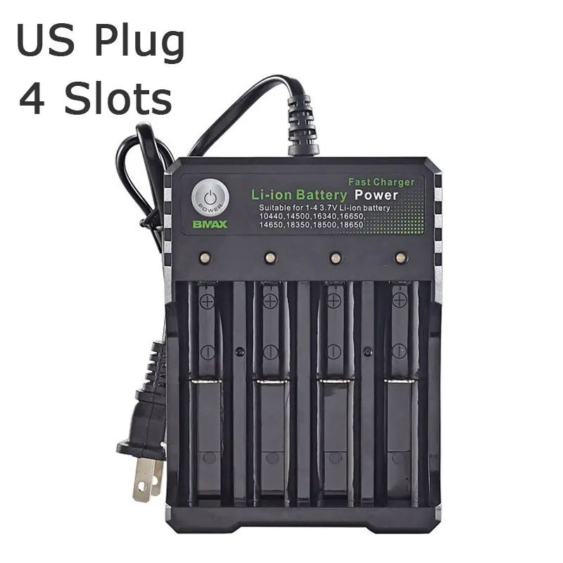 18650 Li-ion Battery Charger 4 Slots AC 110V 220V EU/US Dual For 18500 Charging 3.7V 4.2V Rechargeable Charge for 18350