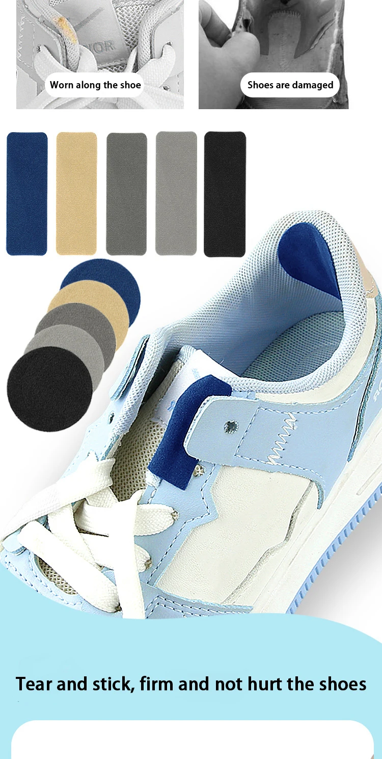 6 Stück/1 Packung Sportschuh-Patches für beschädigte Seitenkanten, Innenfutter, Absatz, Reparatur-Patches, Fußpflegeprodukte – Detail 4