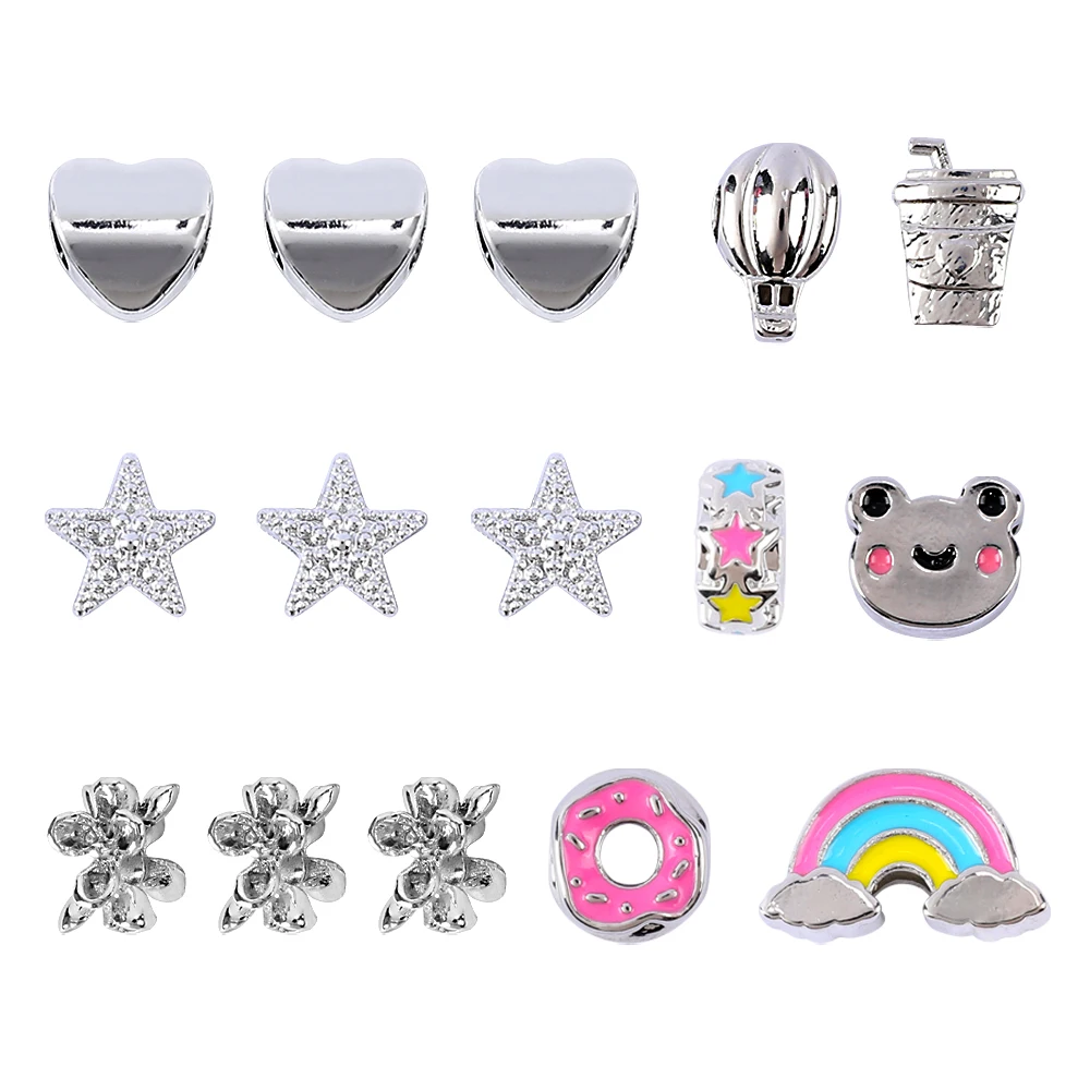 Makersland 69Pcs/Set Children DIY Bracelet Jewelry Set Colorful Bead Spacer Beads Chain Bracelet Kit  For Kids Christmas Gifts