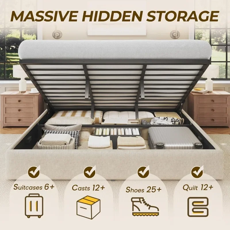 HISOFT Kingsize-Bett mit Staur – Gas Lift Storage Bed Hydraulic Bewertung und Preis