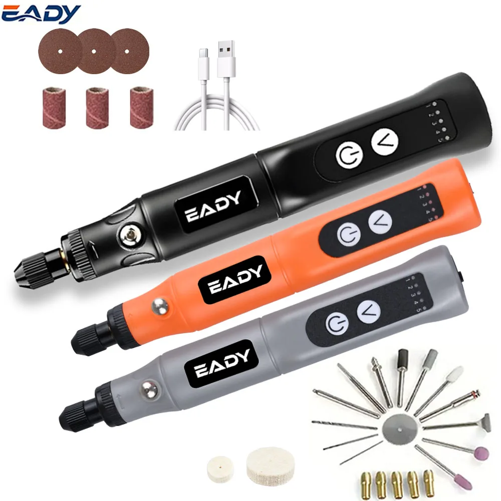 

Rotary Tool with 5 Adjustable Speeds 3.7V Battery for Home Work Such as Carving Polishing Grinding Hole Drilling
