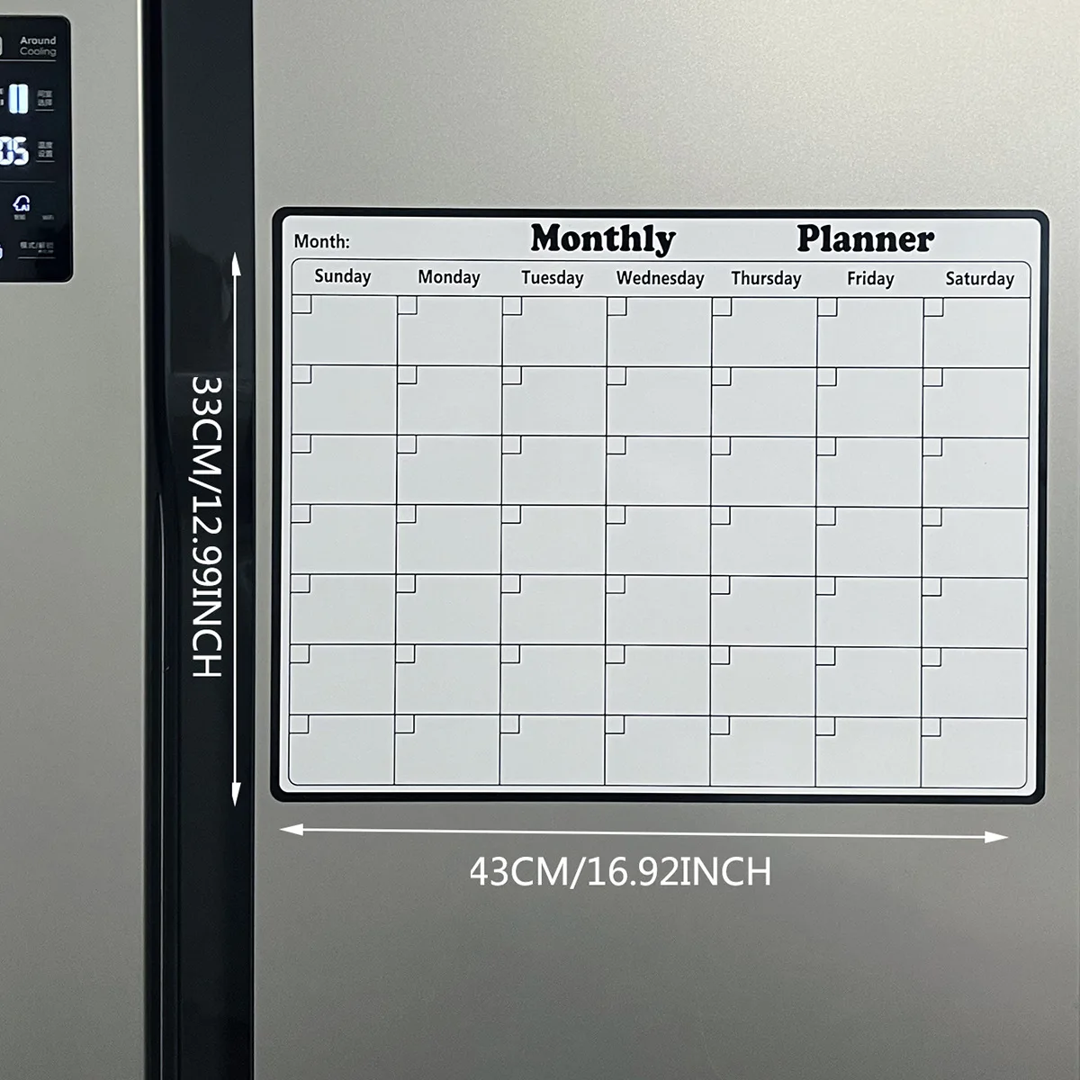 Weekly &monthly Planner Whiteboard Erasable Magnetic Fridge Sticker Calendar Soft Magnetic Note Sticker Message Board