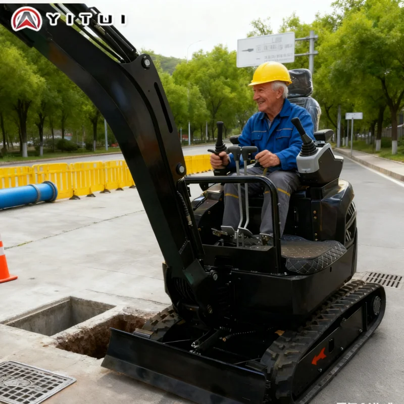 Miniexcavadora multifuncional personalizada, excavadora sobre orugas pequeña, ingeniería de jardín, microexcavadora, máquina de zanjas para el hogar y la granja