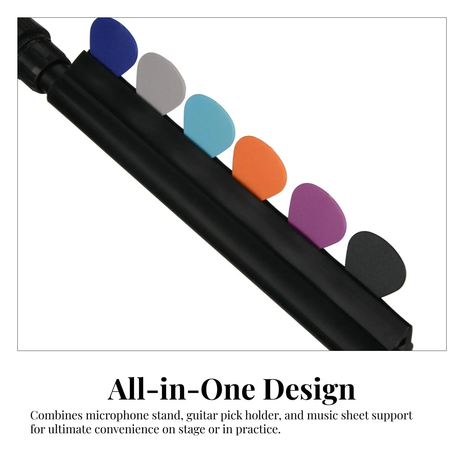 Microphone Stand Guitar Picks Holder Portable Rubber Stand Attachment Guitar Pick Clip for Stage Carry Exercise Replacement Show