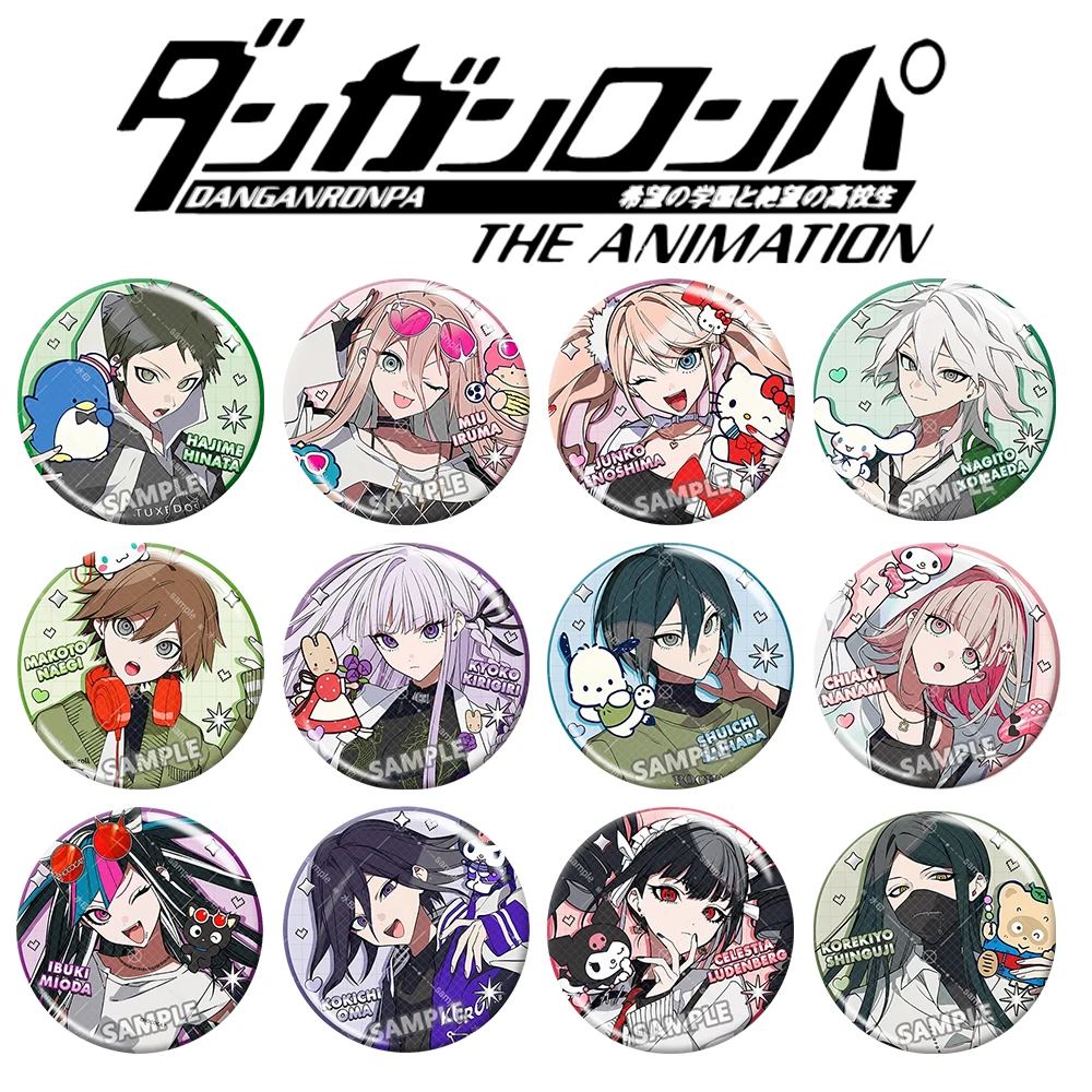 Danganronpa Brooch Makoto Naegi Kyoko Kirigiri Junko Enoshima Nagito Komaeda ChiaKi Nanami Lapel Pin Backpack Tin Badge keychain