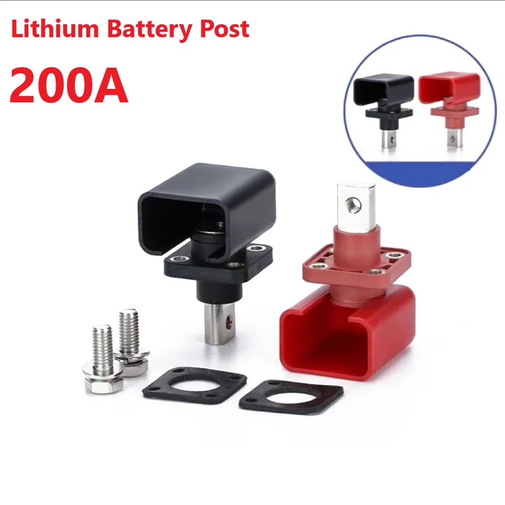 200A  Red/Black All-copper Lithium Battery Post Light Brightness, The Actual Color Of The Product May Be Slightly Different