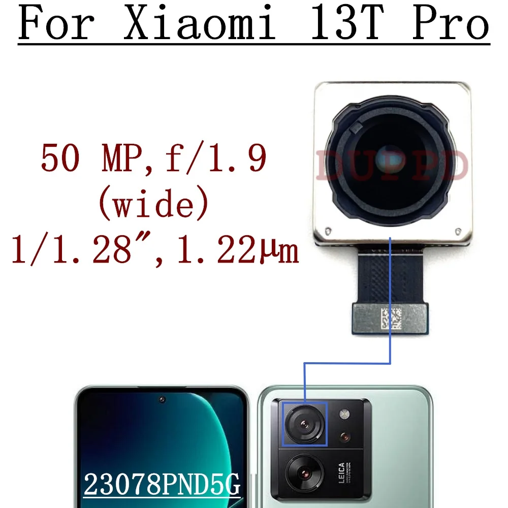 Front Facing Selfie Camera For Xiaomi 13T Pro 23078PND5G Telephoto Ultrawide Main Rear Wide Back Camera Phone Flex