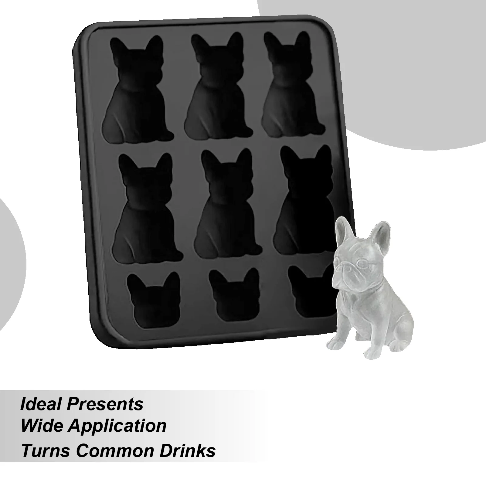 Лоток для льда для виски, форма для льда для французского бульдога, силиконовые формы для кубиков, многоразовая форма для льда для виски, пищевой напиток, создатель льда