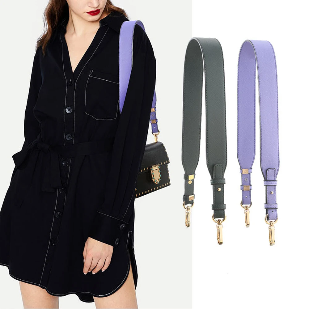 

Solid Women PU Leather Crossbody Adjustable Shoulder Bag Parts Handbag Strap Replacement Bags Strap Wide Shoulder Strap