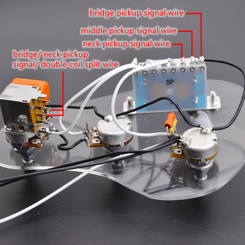 SSH بيك اب الغيتار الكهربائي الأسلاك تسخير مع دفع سحب الجهد لST الغيتار #4