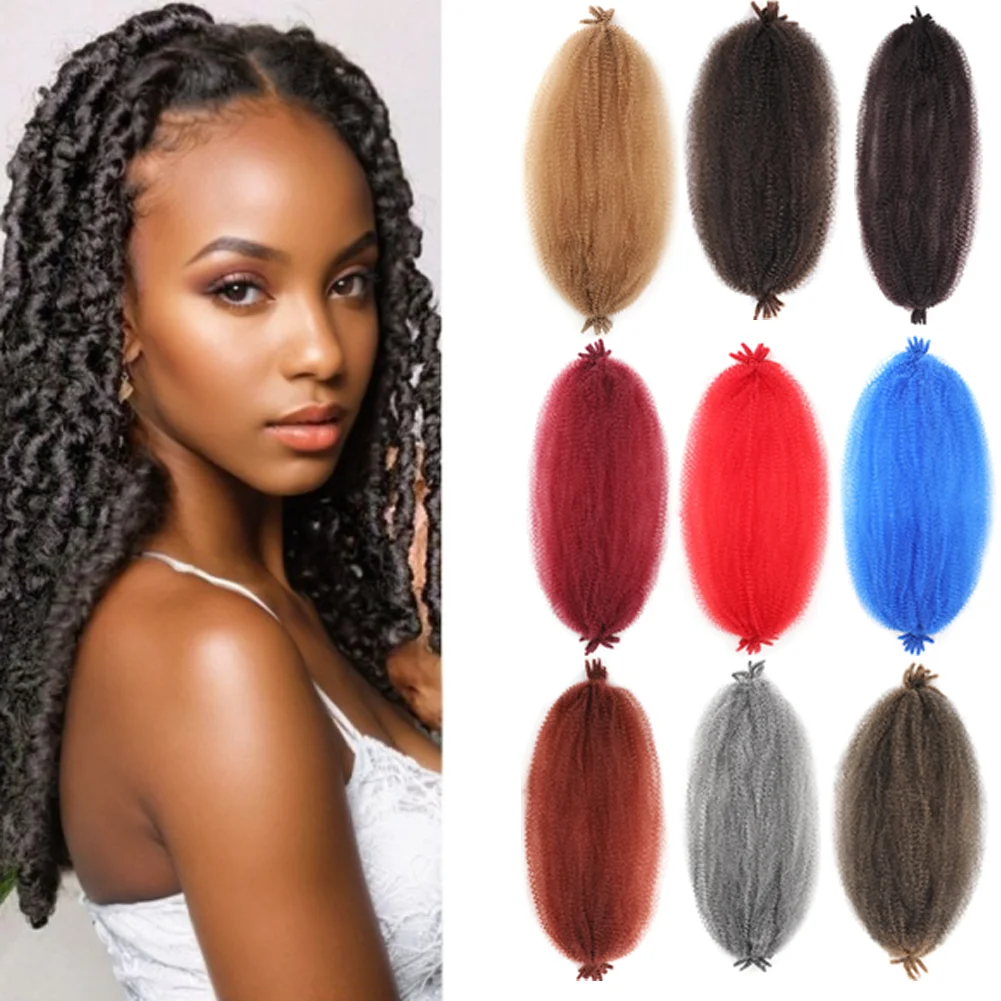 Federndes Afro-Twist-Haar, vorgetrenntes Marley-Twist-Flechthaar, geeignet für geschädigtes, verworrenes Afro-Twist-Kunsthaar