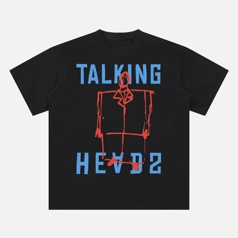 David Byrne Suit T-shirt Retro 80s Music Band Graphic Tee for Talking Heads Harajuku Y2K Casual T-shirt Men Women Streetwear