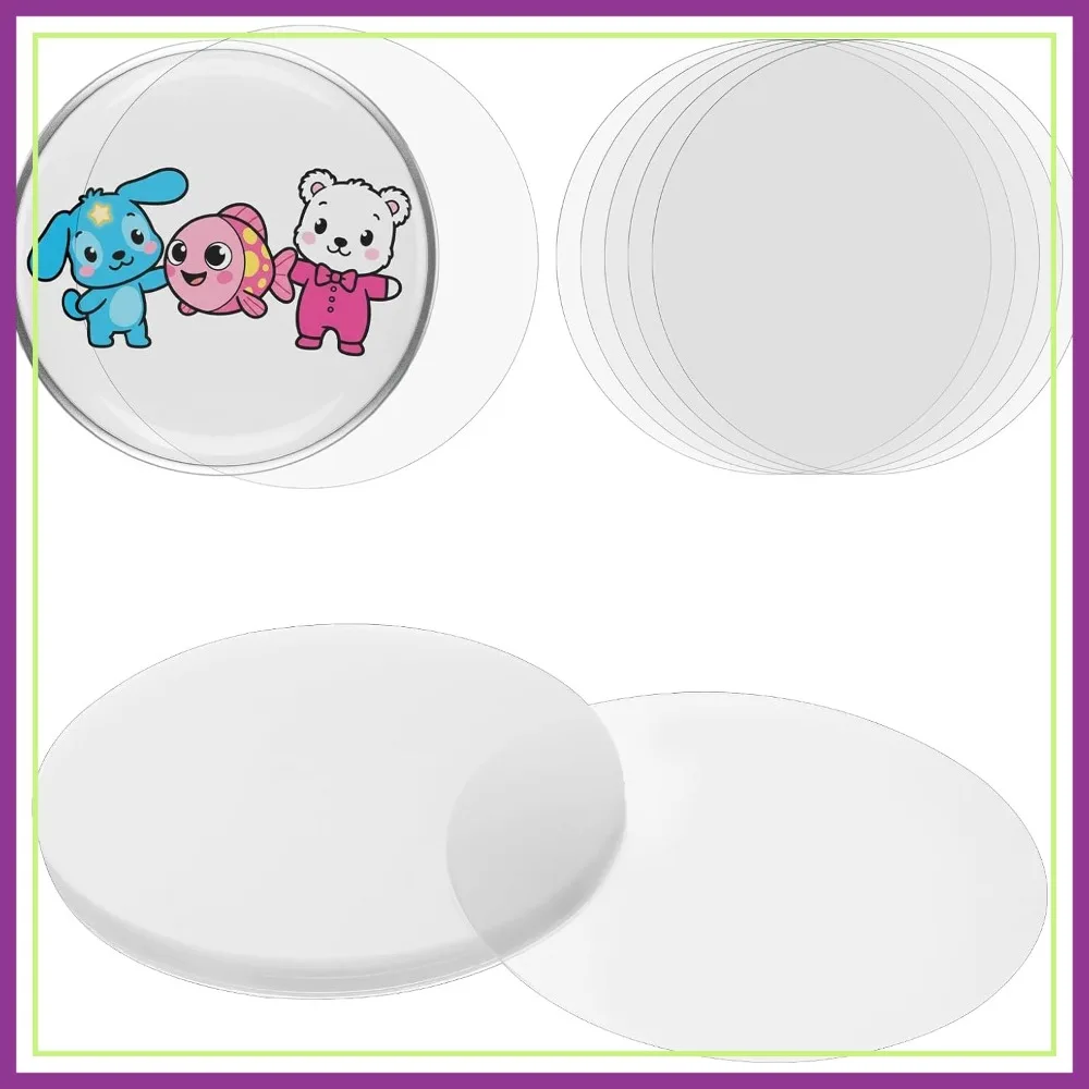 

200 Pcs 2.76in Clear Mylar Circles for 2.25in Badge Button Maker Supplies