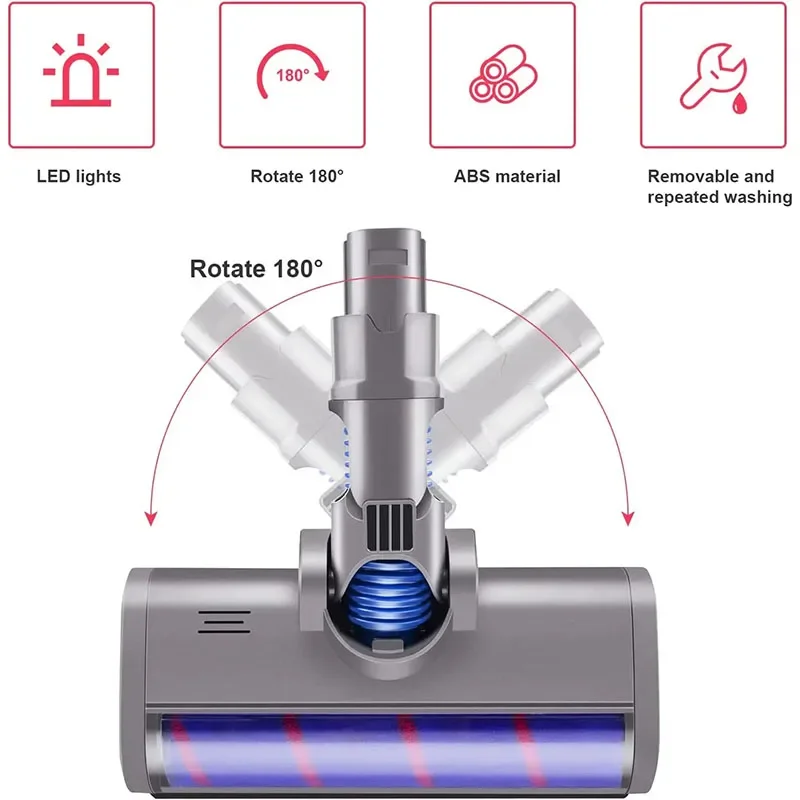 Motorized Sweeper Brush Head for Dyson V6 DC45 DC58 DC61 DC62 DC74 Vacuum Cleaner Replacement Floor Brush Head Spare Parts Tool