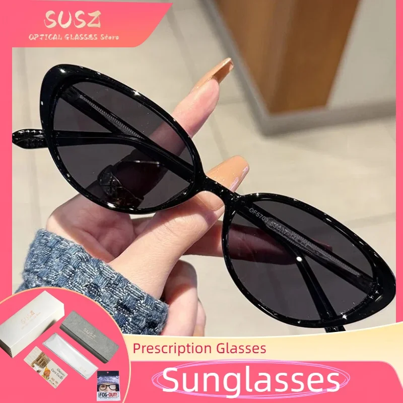 

SUSZ Cat Eye Sunglasses Women Oval Vintage Brand Designer Square Sun Glasses UV400 Men Shades Female Eyewear Anti-glare
