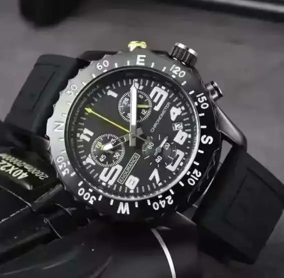 Three-eye full-function tape men's fashion 2025 hot-selling luxury quartz watch