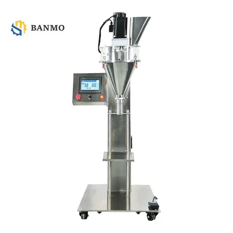 Semi Automatic 1 to 1000g Auger Powder Filling and Packing Machine for Flour Spices Coffee and Seasonings Salt Chili Matcha
