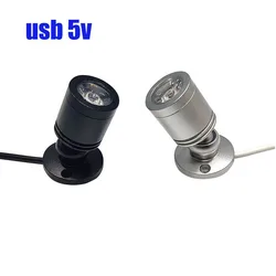 USB 5V LED Spotlight 1W 3W Jewelry Lighting Decoration Indoor Atmosphere Color Night Light Counter Display Light