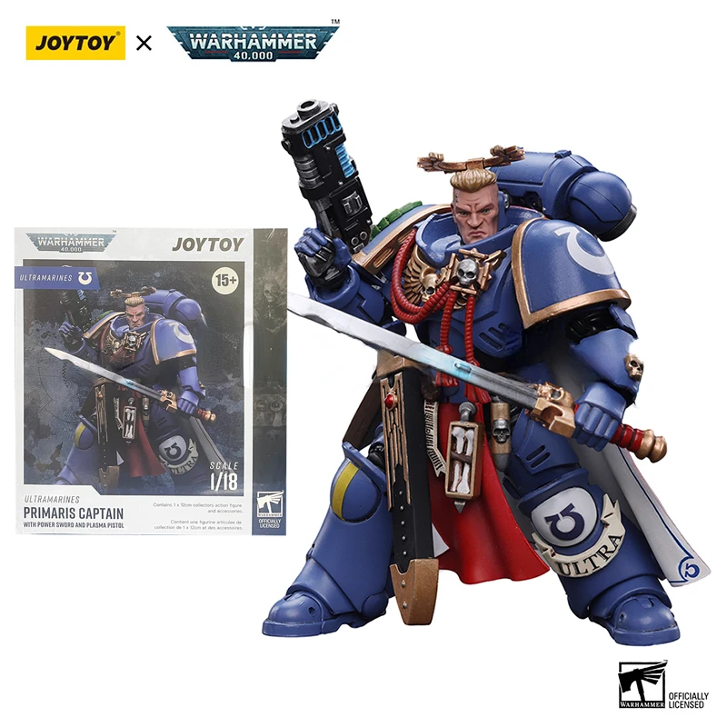 Joytoy 1/18 Action figur 40k Primaris Kapitän mit Kraft schwert und Plasma pistole Anime Militär modell