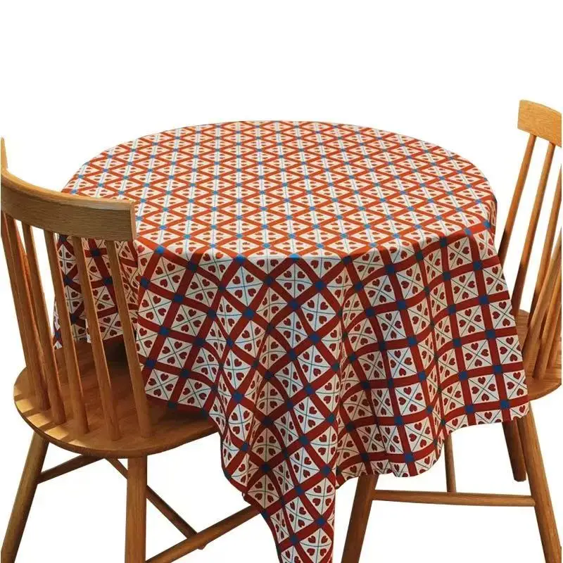 

Vintage Geometric Pattern Tablecloth Retro Printed Table Cover for Christmas Dinner Party Dining Room Festive Decor Dropshipping