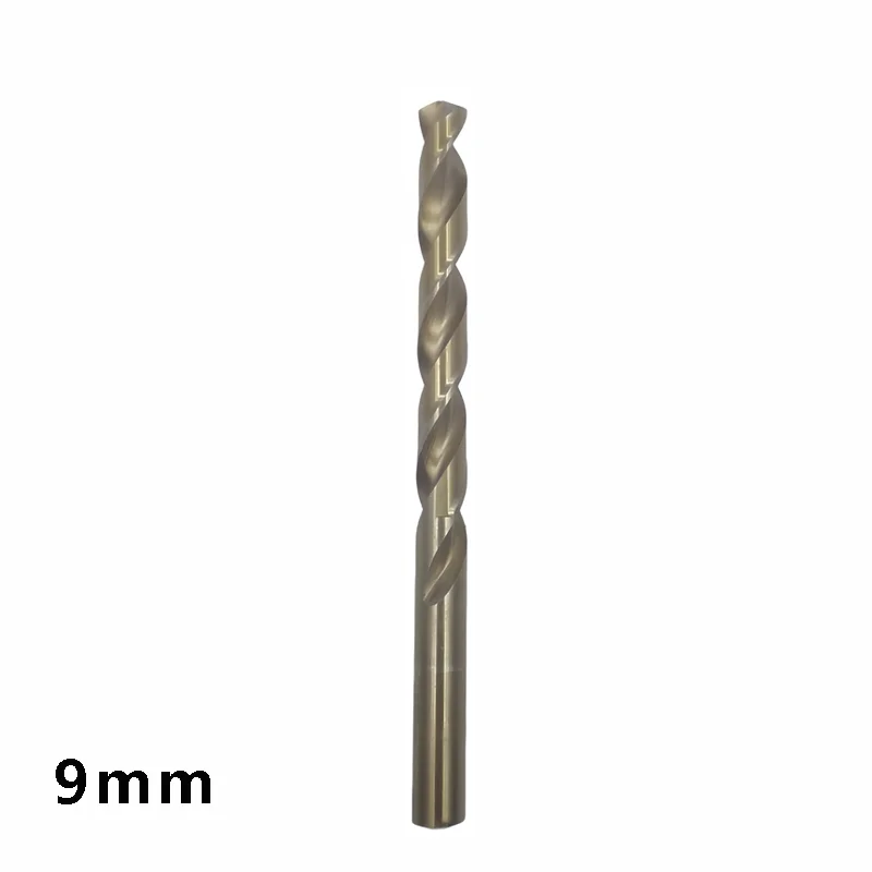 9mm HSS‑Ti Coated Twist Drill Bit Sharp 135 Degree Tip for Steel Aluminum Wood Plastic Drilling Work