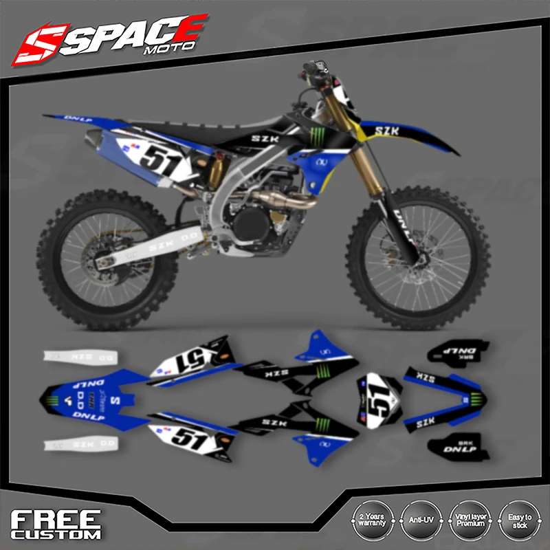 

SPACE пользовательская мотоциклетная графическая фоновая наклейка для SUZUKI 2018-2019 2010-2022RMZ450 2019-2022 RMZ250 наклейки наборы наклеек 006