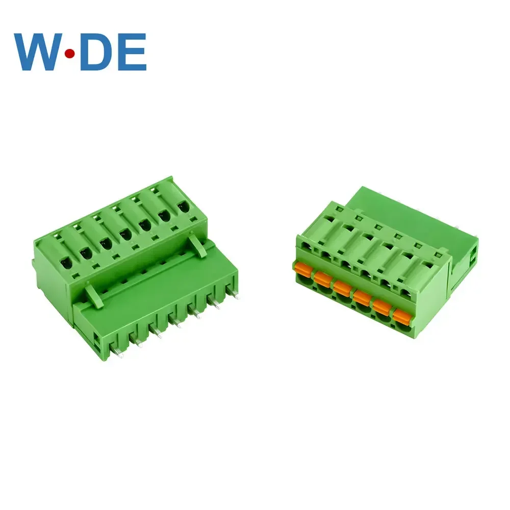 

5Sets 2EDGKD 5.08mm PlUG-IN Terminal Block Push Spring PCB Connector Right Angle Straight Needle Plug Pin Header Socket 2P 3P