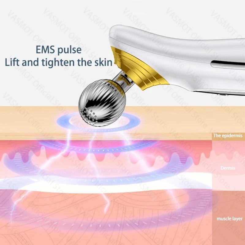 رفع ثبات الأسطوانة تدليك الوجه EMS جهاز التجميل مكركرنت الخامس آلة شد الوجه الوجه الجسم العالمي العناية بالبشرة الاستخدام المنزلي #5