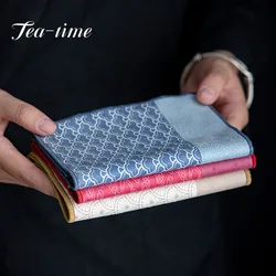 Tea Towel Thickened Absorbent Soft Kitchen Cleaning Cloth Plush Imitation Deerskin Towel Table Mat Pad Coaster Tea Accessories