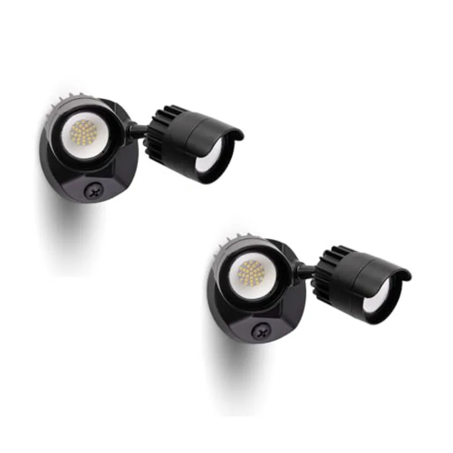 

Outdoor 34W LED Flood Lights 3500LM Dusk to Dawn Dual-Head Waterproof Security Wall Lights for Patio Garage Yard Black 2