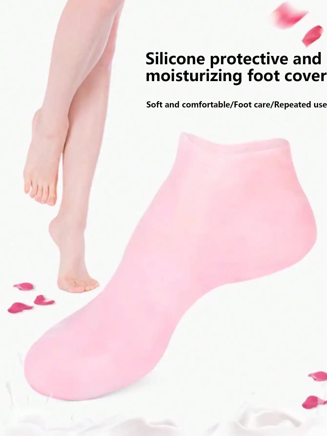1 Pair Reusable Silicone Moisturizing Foot Mask Socks, Exfoliating Cracked Heel Repair Socks, Elastic Silicone Socks For Dry Skin, Odorless Soft Foot Peeling Socks, Essential Summer Foot Care, Unisex Foot Peel Socks view 6