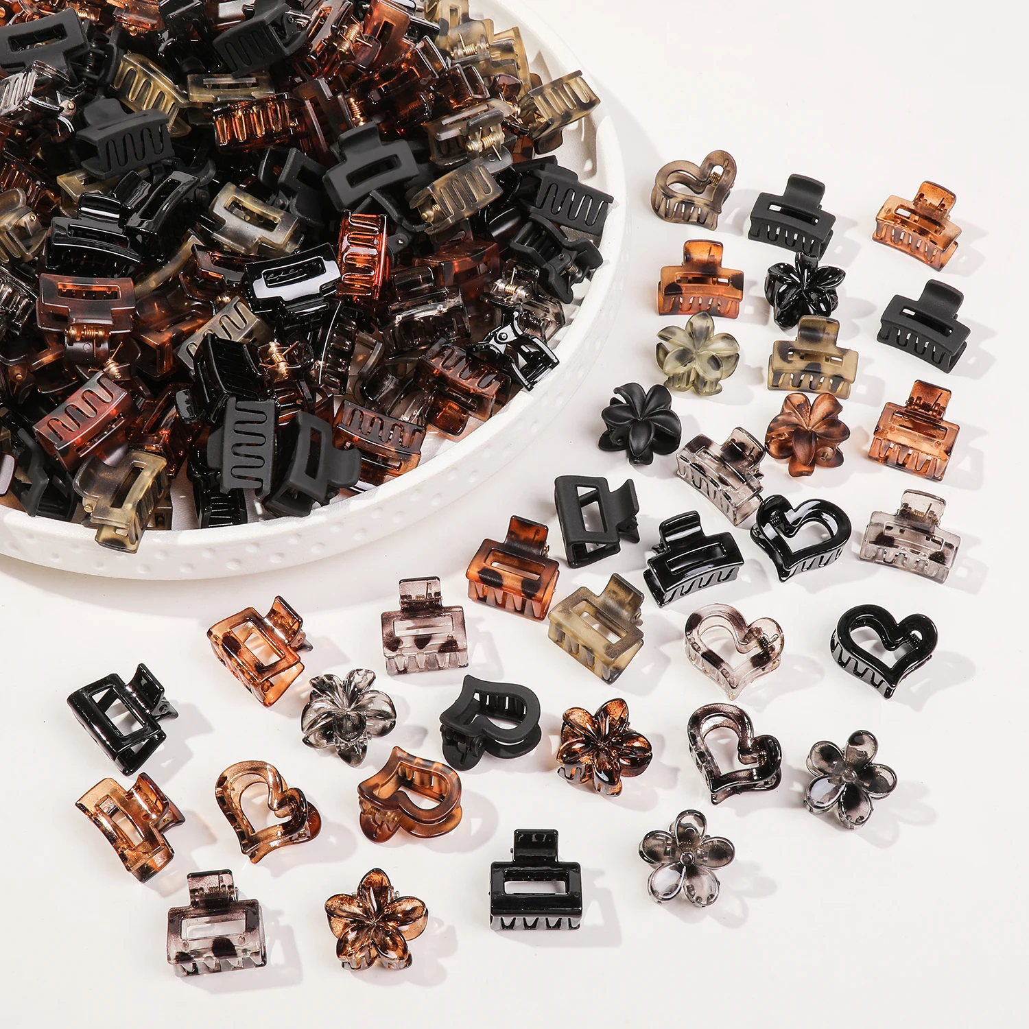 6Pcs Mini Hair Claw Clips,Tortoise Shell Leopard Small Jaw Clips Tortoise Barrettes Acrylic Hair Jaw Clips Clamps for Women Girl image 4