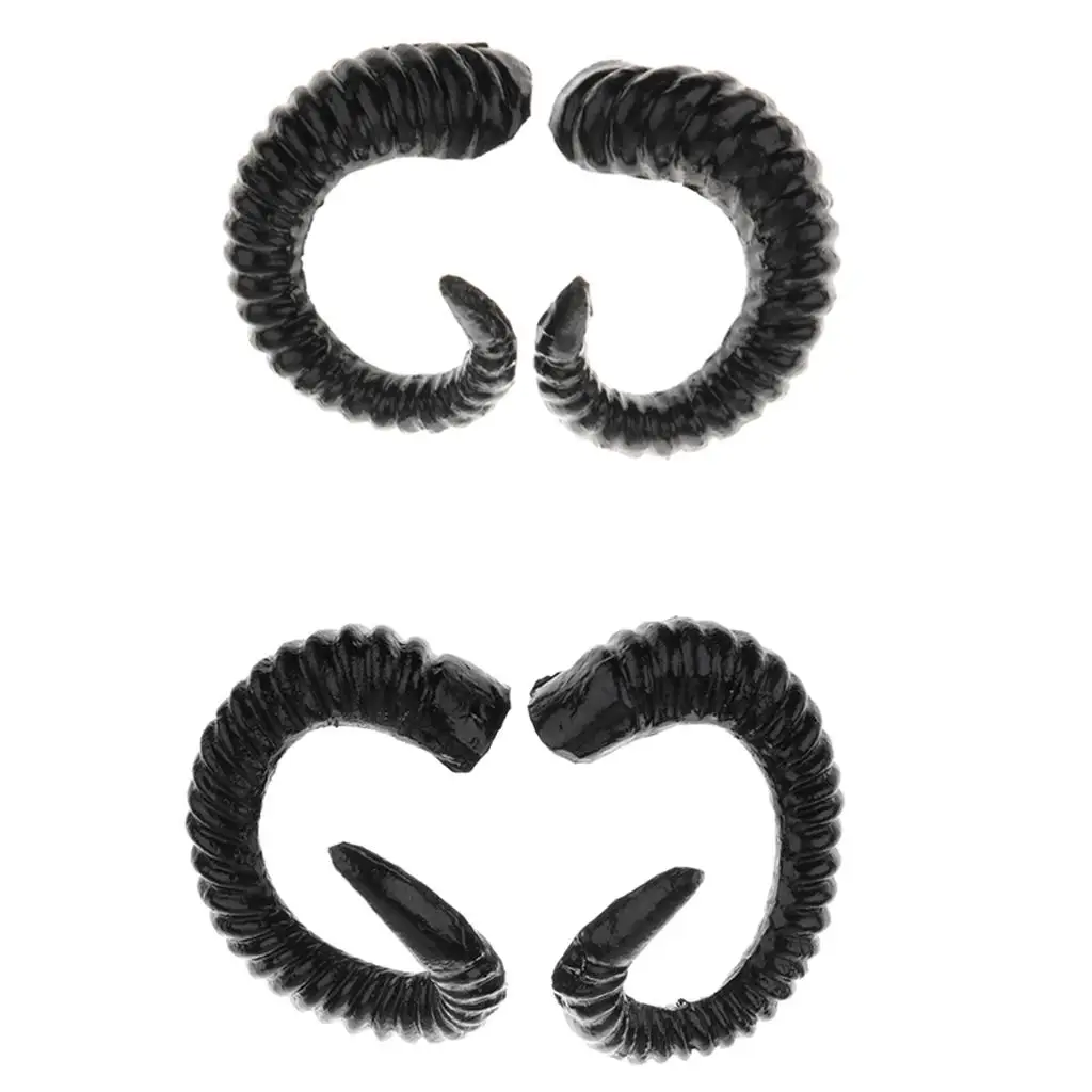 Ram Horns Costume Accessory Black Sheep Hair Headband Decorative Collectible for Halloween Window Dressing