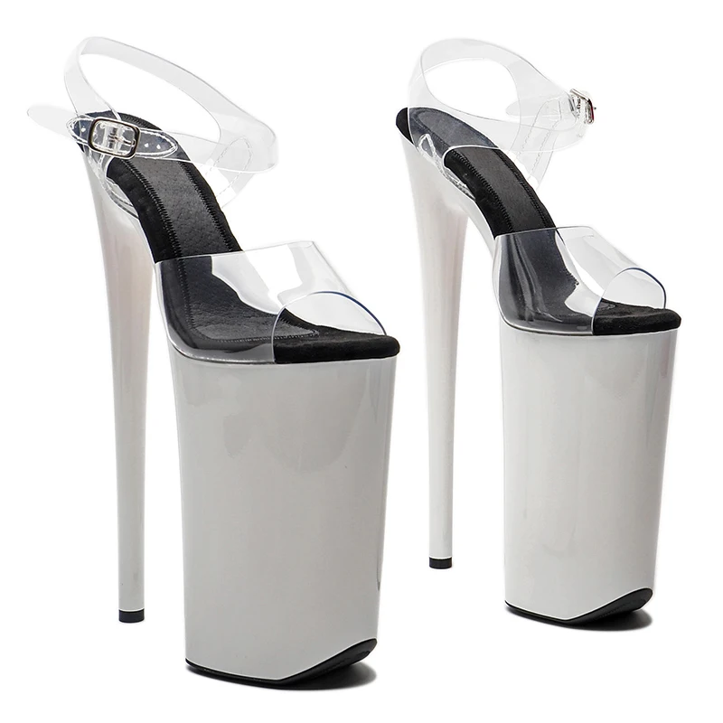 Leecabe  26CM/10inches PVC Upper  platform and heel  sexy exotic High Heel platform   Pole Dance sandals shoes
