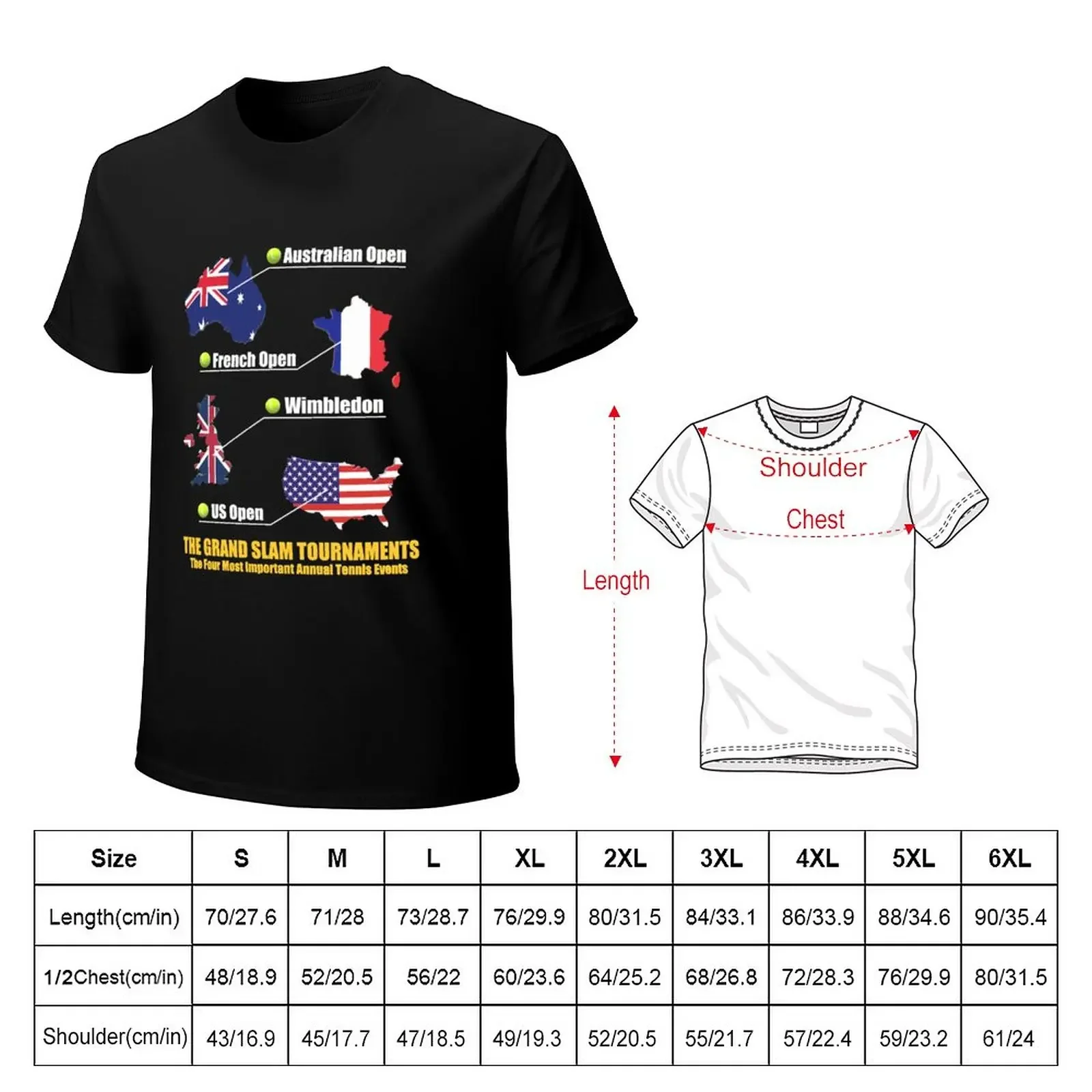 Grand Slam Tournaments-Annual Tennis Events T-Shirt anime hippie clothes tshirts for men