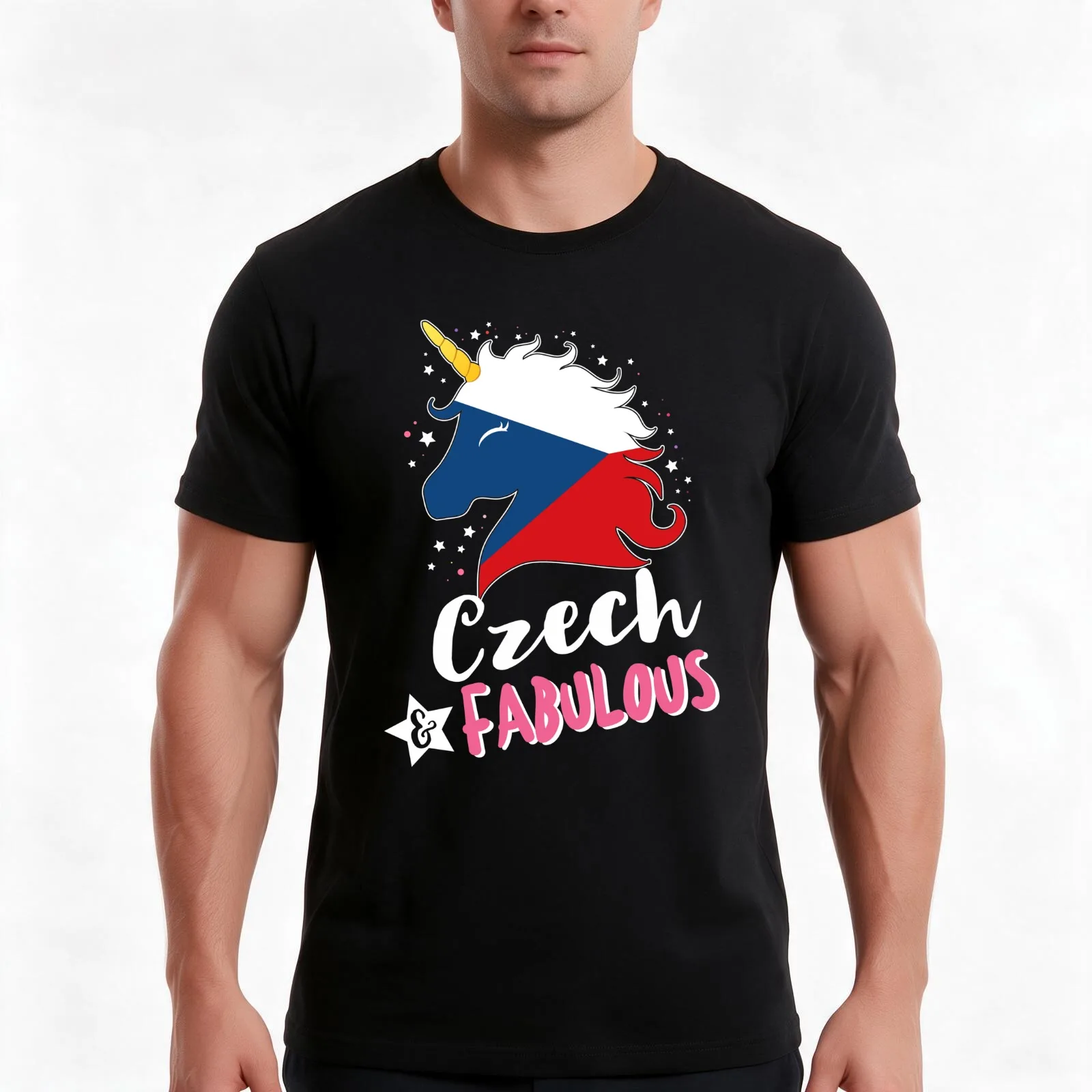 Czech & Fabulous Unicorn T-Shirt Summer Casual Cotton Tee Oversized Streetwear Tops Vintage Graphic Print Unisex Men Women