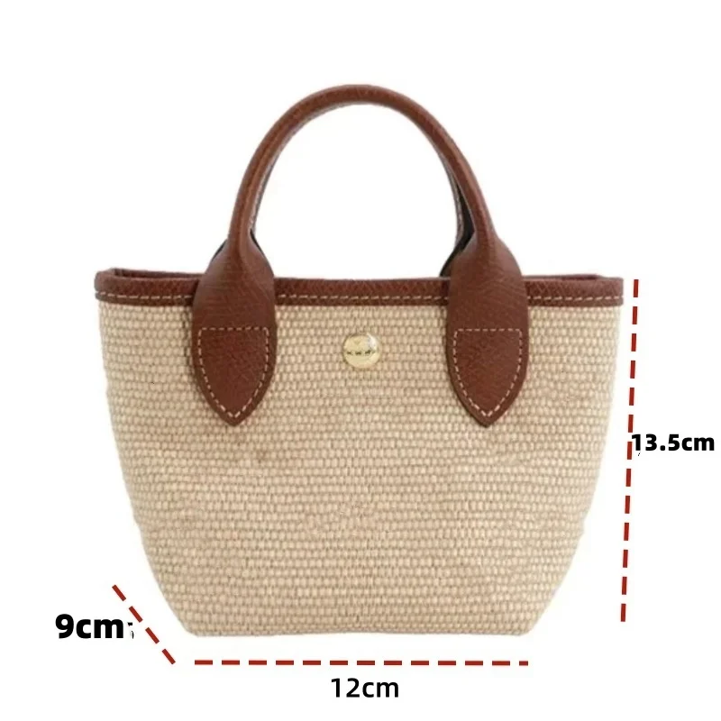 Summer Grass woven cabbage basket handbag, fashionable woven bag, shoulder bag, crossbody bag, mini bucket bag, women\'s bag