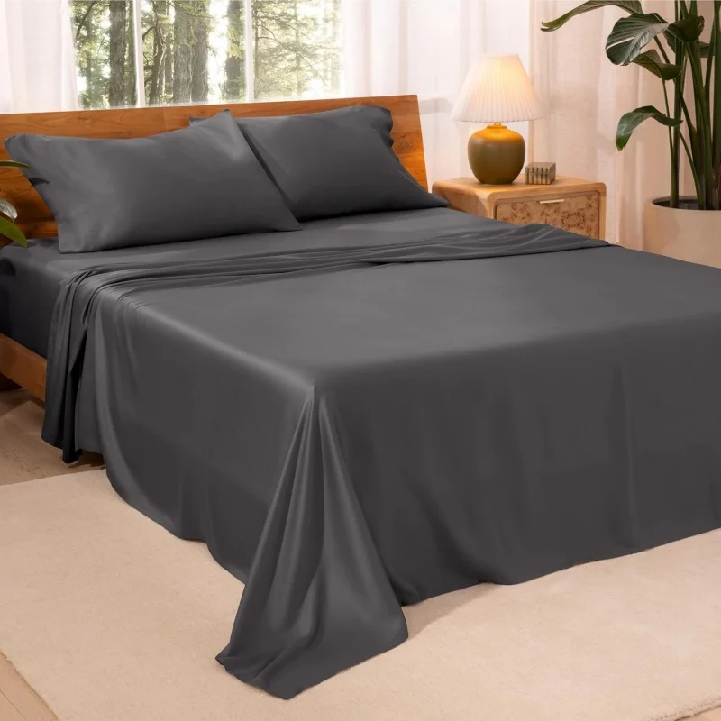 3pcs Sheet Set 100% Lyocell Summer Cooling Silky Smooth Elastic Fitted Sheet Or Flat Sheet with Pillowcase Luxury Drop Shipping