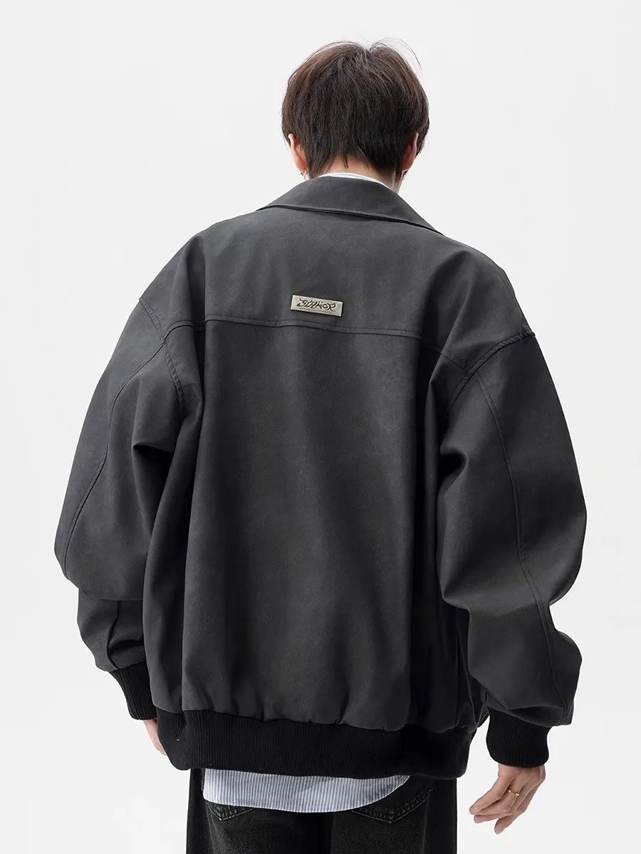 

American Sle PU Leather Jaet Men's Spring Autumn New High Street Cool Loose Casual Motorcycle Clothing Flight Jaet