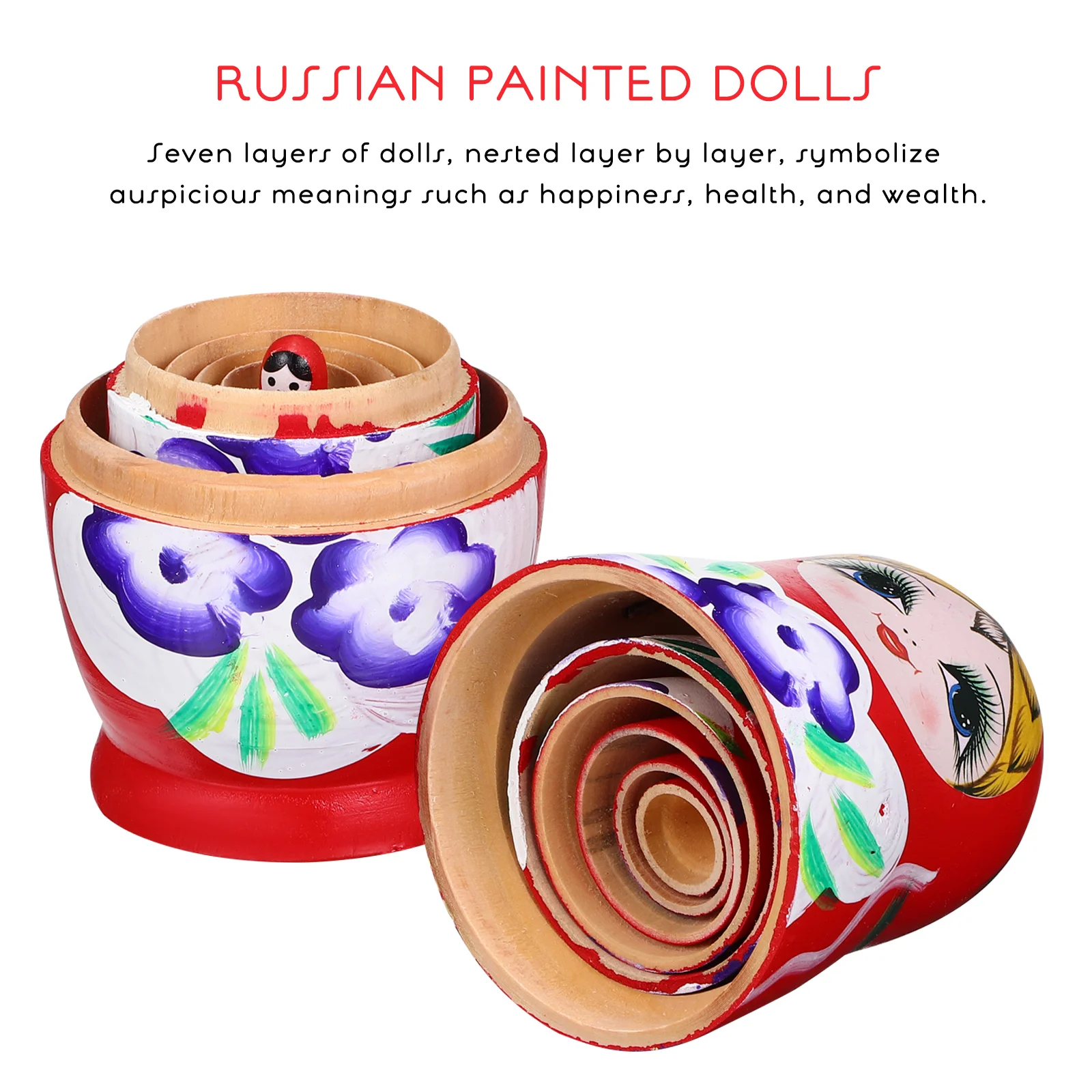 7 buah hiasan minyak tujuh lapis boneka Matryoshka mainan anak ornamen Rusia