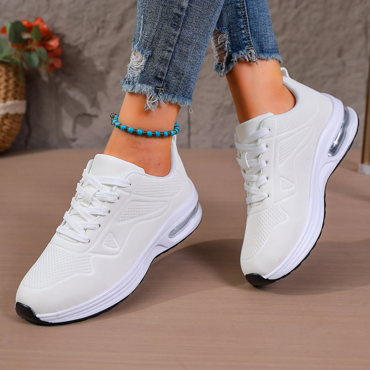 Damen-Laufschuhe mit Luftpolsterung, Leichte, Weiche, Stoßdämpfende, Stylische und Vielseitige Sneaker für Outdoor-Sport und Alltag – Detail 3