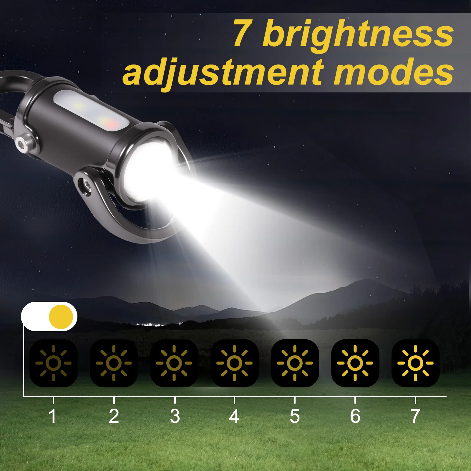 Mini Key Pendant Torch 1200 Lumens 1000mAh USB Rechargeable Keychain Light Waterproof Mini LED Flashlight for Outdoor Camping